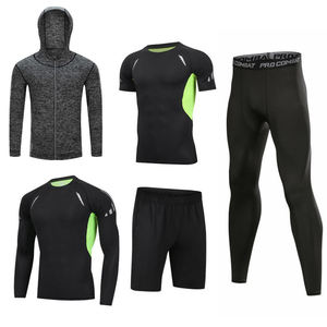 Vêtements de sport de compression pour hommes à manches longues, imprimés et unis, respirants, légers, coupe-vent, pour la course et le basketball, collection automne - Product Image 1