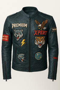 Chaqueta de Cuero Genuino para Hombre, OEM ODM, Personalizada con Impresión Digital, Bordado 3D en Relieve, Protección UV, Manga Larga, Posiciones para Logotipo Personalizado - Product Image 4