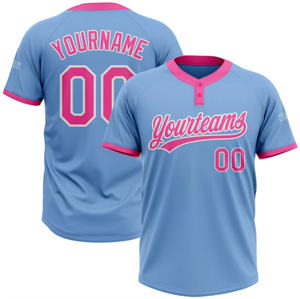Novedad 2026: Camisetas de béisbol con cuello en V y dos botones, ropa deportiva de softbol con técnica de impresión, diseño de logotipo personalizado, OEM ODM, MOQ bajo - Product Image 2