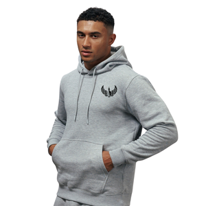 Ensemble de survêtement décontracté pour homme en molleton gris clair imprimé, avec capuche, pour la gym et le sport, tenue de jogging, mode hiver, vêtements de sport actifs - Product Image 5