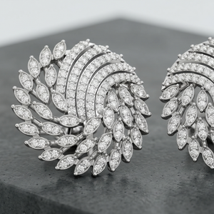 Pendientes de Diamantes Cultivados en Laboratorio con Corte Marquesa Personalizados, Pendientes de Oro Blanco para Novia, Fabricante de Joyería Fina OEM ODM - Product Image 3