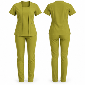 Großhandel 100% Baumwolle OEM Individuelles Logo Krankenschwester Zahnarzt V-Ausschnitt Oberteil Hose Chirurgische Arztuniform für Männer und Frauen Krankenhaus-Uniformset - Product Image 1