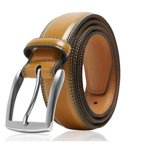 Cinturones de Cuero de Diseño Nuevo al por Mayor, Cinturones de Cuero Genuino de Lujo de Pakistán, Cinturón de Cuero Vacuno con Hebilla para Hombre - Product Image 1