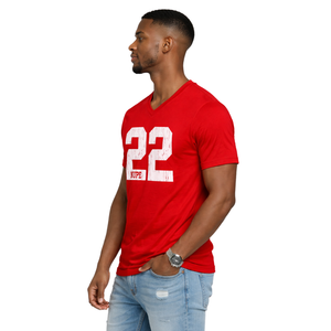 T-shirt à col en V Kappa Alpha Psi numéro 22, vêtements de fraternité grecque avec motif audacieux, confort premium et coupe élégante - Product Image 3