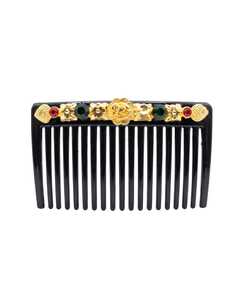 Peineta de aleación chapada en oro con estampado vintage, accesorio de moda ligero de 13 cm para bodas y fiestas, Creaciones Naykk - Product Image 1