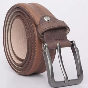 Ceinture en cuir de vachette tressée personnalisée avec boucle en cuivre, style décontracté, largeur 3,5 cm, longueur 110 cm pour hommes, vente en gros sur mesure - Product Image 6