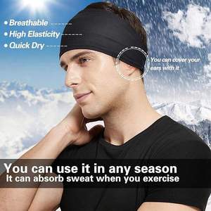 <b>Thin</b> Elastic Dry Non-Slip Women's Sweatband <b>Headband</b> 4.5cm Wide Solid Color Polyester Cotton Breathable Environmentally Friendly - Product Image 4