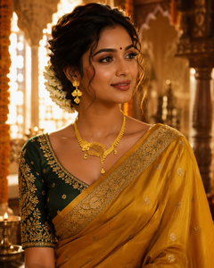 24K Gold Plated Floral Necklace Set Women <b>Bridal</b> Charm Jewelry Traditional Indian Style Necklace with matching earring - Product Image 4