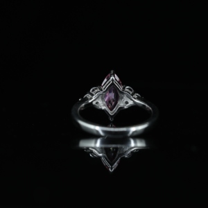 Bague de Fiançailles et d'Anniversaire Classique en Argent Sterling 925, 3 Pierres, Coupe Marquise Ovale, Zircon Cubique Jaune, Plaqué Rhodium - Product Image 2
