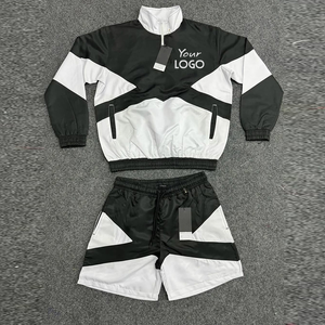 Ensemble de shorts thermiques en coton pour hommes, grande taille, respirant, séchage rapide, deux pièces, style streetwear, sport - Product Image 1