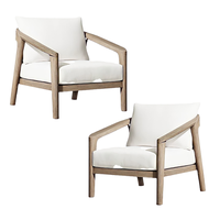 Sofá Individual de Madera de Teca Ecológico y Moderno, con Cojín, para Uso en Interiores y Exteriores, Sillón de Indonesia, Gran Venta