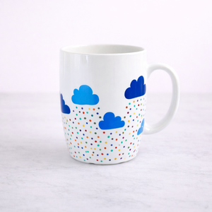 Taza de Café de Cerámica con Estampado de Nubes, Acabado Brillante, Asa Resistente, Diseño Duradero, Ideal para Té, Café, Hogar, Oficina, Regalo - Product Image 1