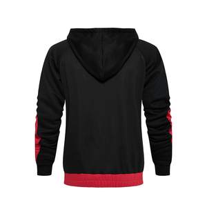 Mens Black Red Color Block Tracksuit Set Full <b>Zip</b> <b>Hooded</b> Sweatshirt Jogger Pants Athletic Sportswear Casual - Product Image 4