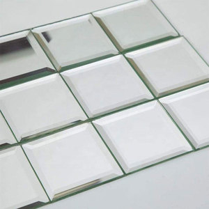 Piastrelle a Specchio Smussate Personalizzabili e Colorate, Specchio Decorativo da Parete in Vetro Temperato con Bordo Argento per <span class=keywords><strong>Pareti</strong></span> di Fondo e Cucina - Product Image 2