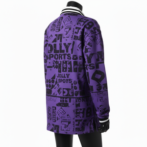 Camiseta de Rugby para Mujer, 220 GSM, Mezcla de Poliéster y Algodón Premium, Color Morado y Negro, Sublimación Gráfica, Logotipo Personalizado - Product Image 5