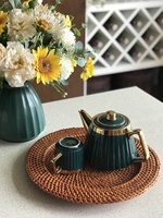 Tapis de table en rotin tissé à la main, articles écologiques, vente chaude en ligne, napperons pour table à manger