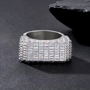Sterling <b>Silver</b> 925 Jewellery Moissanite Diamond <b>Ring</b> Look Hip Hop Jewelry <b>Men</b> <b>Rings</b> Fashion Jewelry Gift <b>Silver</b> <b>Ring</b> - Product Image 1