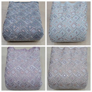 Coding Embroidery Fabric <b>Sequin</b> Fabric Lace Fabric For Abaya <b>Kaftan</b> Fashion Garment Wholesale Export Buyer Sourcing World Supply - Product Image 2