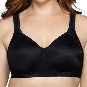 Soutien-gorge rembourré respirant à maintien élevé en Spandex/Nylon, grande taille, avec logo frontal, écologique, pour femme, vêtements de fitness, haute qualité, couleur unie - Product Image 1