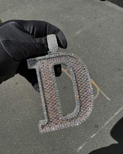 <b>Iced</b> <b>Out</b> Letter Pendant Cuban Link <b>Chain</b> Moissanite Charm 925 Sterling Silver Hip Hop Jewelry for Party - Product Image 2
