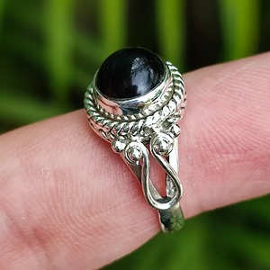 925 Sterling Silver <b>Black</b> Onyx Bezel Setting Statement Boho <b>Ring</b> for Unisex Birthstone Engagement Wedding & Everyday Wear - Product Image 6