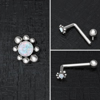 Piercing en Titane G23 pour Clitoris Vertical avec Opale, Barbell en L, Barbell VCH, Piercing VCH, Bijou Clitoridien