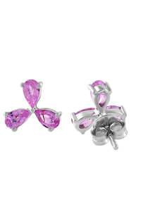 Pendientes de Zafiro Rosa en Plata de Ley 92.5 KLST-30765 - Product Image 4