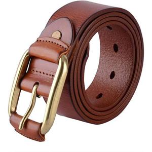 Compre en Línea Cinturones Formales para Hombre, Cinturón de Cuero de Búfalo 100% Original con Hebilla de Latón, Ecológico y Duradero, de la India - Product Image 1