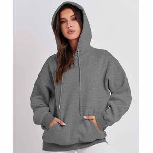 Sudadera con Capucha Unisex Extra Grande Gris al por Mayor para Hombre, con Detalles Cortados a Láser, de Algodón y Felpa, con Logotipo Personalizado, Ropa de Marca Privada - Product Image 1