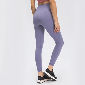 Leggings de sport personnalisés pour femmes, taille mi-haute, respirants, à compression, pour la course, le yoga, décontractés, sans coutures, en coton/fibre de bambou - Product Image 5