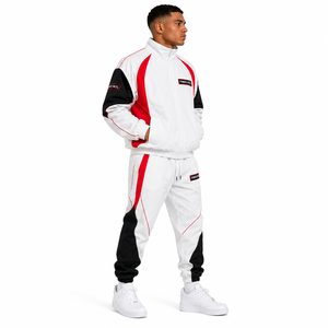 Survêtement en nylon patchwork personnalisé, streetwear léger, sweat à capuche zippé et short, ensembles de survêtements de haute qualité, vestes pour hommes - Product Image 3
