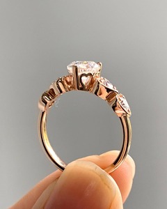 1.5 CT Heart Cut Lab Grown Diamond Ring Five <b>Stone</b> Wedding Ring Minimalist Engagement Ring for Women Romantic Rose Gold Ring - Product Image 5