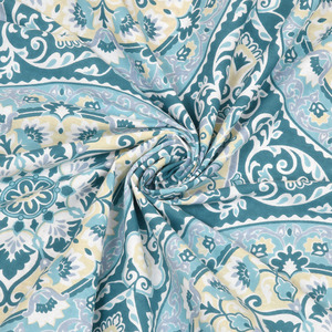 Juego de Sábanas de Algodón King Size con Diseño Floral Mandala Azul Agua, Hechas a Mano con Estampado de Bloques, con Fundas de Almohada - Product Image 5
