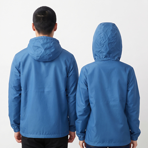 Lighweigth Quick Dry Windbreaker Hooded <b>Jacket</b> Front Custom Logo Waterproof Zipper Hoodie Breathable Eco-Friendly Nylon <b>Jacket</b> - Product Image 2