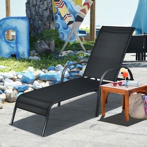 Sedia a Gravità Zero Regolabile, Chaise Longue da Patio con Telaio in Acciaio Pieghevole e Braccioli - Product Image 3
