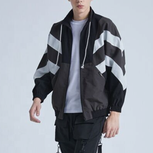Wholesale Custom Printed Streetwear Solid Plus Size Men's Autumn Nylon Windbreaker Jacket - Product Image 4