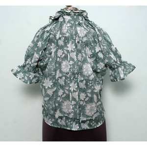 Vestidos Casuales de Oficina de Verano Coreanos 100% Algodón para Mujer, Manga 3/4, Cuello Redondo, Estampado Floral, Estilo Dulce Vintage, Ecológico - Product Image 6