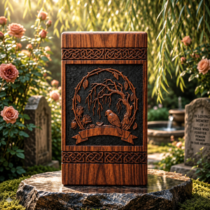 Wooden Urn Memorial <b>Keepsake</b> <b>Box</b> Carved Remembrance Cremation Urn Decorative Tribute Case for Home Shrine - Product Image 2