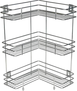 Étagère de rangement en acier inoxydable en forme de L, organisateur d'angle triple couche pour cuisine et salle de bain, support d'étagère peu encombrant - Product Image 1