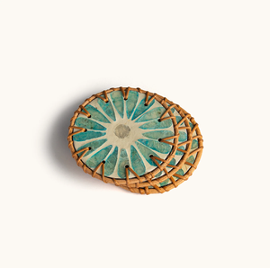 Ensemble de 3 sous-verres en nacre et rotin de qualité exceptionnelle, accessoires de décoration de table, prix avantageux, Inde - Product Image 1