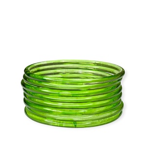 Viral Solid Colour Premium Jelly Lime Green Faceted Glass <b>Bangles</b> Trendy Wedding Jewelry-Bulk Wholesale - Product Image 3