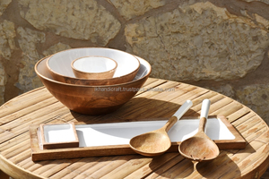 Juego de cuencos de cerámica de madera para sopa y Pasta de estilo japonés hecho a mano, vajilla de Metal sostenible única para fiestas en el hogar y el restaurante - Product Image 2