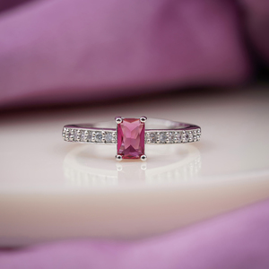 Sterling <b>Silver</b> 18K Gold Plated Moissanite Emerald Cut <b>Ring</b> Prong <b>Set</b> Vintage Style for Certified Fine Jewelry for Wedding Party - Product Image 1