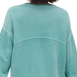 Sudaderas Lisas para Mujer, Estilo Nuevo, Cuello en V, Tallas Grandes, Corte Holgado, Cuello Redondo, Bordado Personalizado en la Parte Delantera, Felpa de Algodón Tejida, Ropa Urbana - Product Image 5