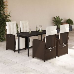 Set da Pranzo da Giardino Marrone Modello D0100H5S7B6 per Arredamento Esterno e Patio - Product Image 1