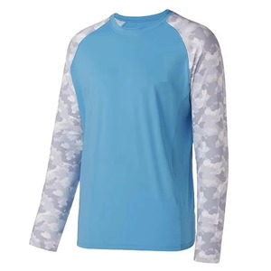 เสื้อตกปลาแขนยาวผู้ชาย UPF 50 ป้องกันแสงแดด ปรับแต่งโลโก้ได้ พิมพ์ลายแบบ Sublimation ผ้า Spandex/Polyester ต้านเชื้อแบคทีเรีย - Product Image 4