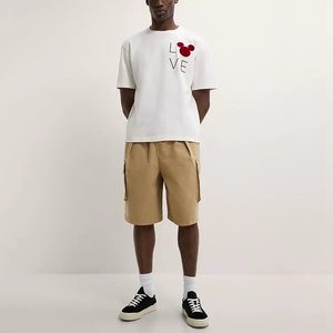 Men's Solid Color <b>Canvas</b> Cargo Shorts With Drawstring Waist And Side Pockets Casual Bermuda Style - Product Image 3