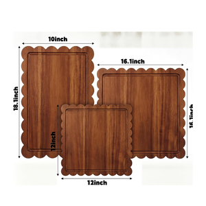 Wholesale Acacia Wooden Scalloped Cutting <b>Boards</b> for Kitchen Wood Charcuterie Tray for Kitchen Party from Vietnam - Product Image 2