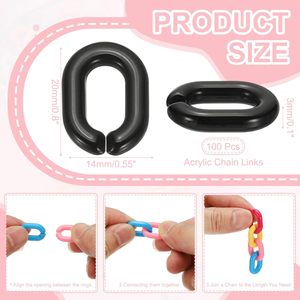Acrylic Linking Rings Oval <b>Quick</b> <b>Link</b> Connectors for Curb Chains Purse Eyeglass Chain DIY Craft Making 15x9x3mm (Clear) - Product Image 2