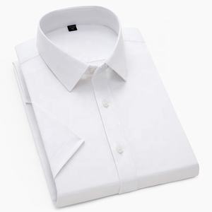 Camisa de manga corta para hombre, mezcla de poliéster y fibra de bambú, con botones, estilo casual de negocios, color sólido, para oficina, trabajo, verano. - Product Image 6